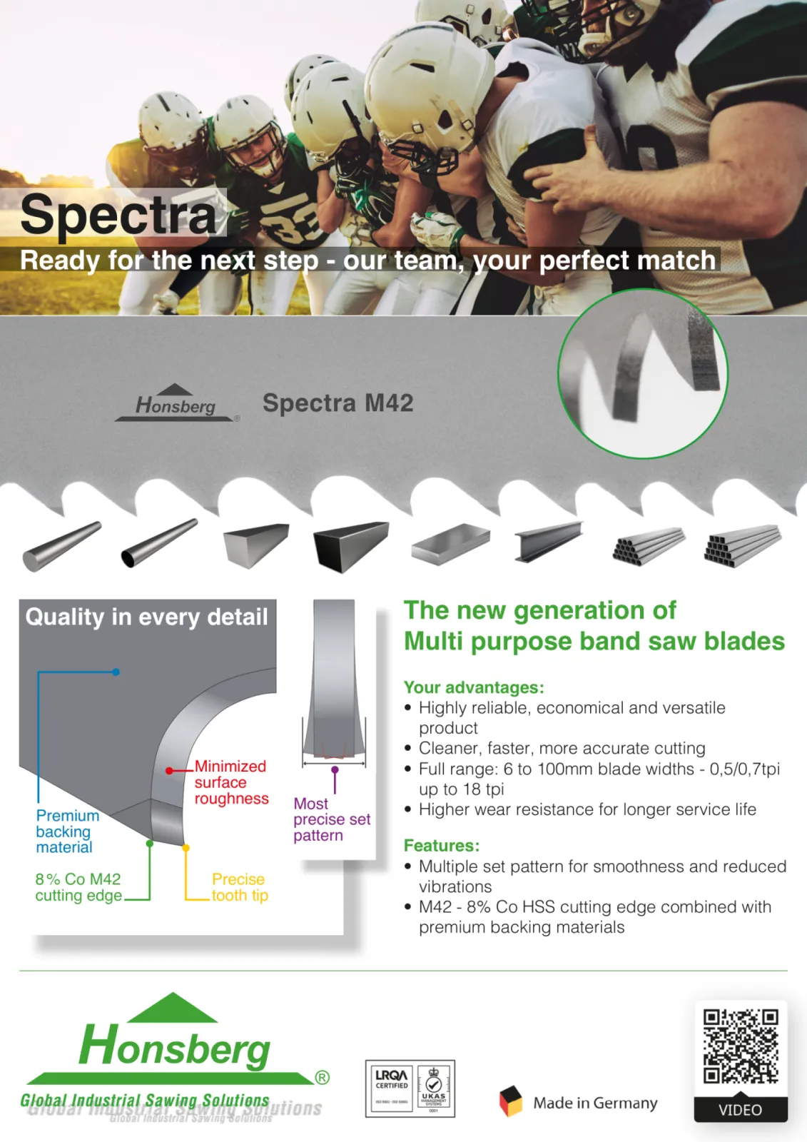 Honsberg Band Saw Blades - Quality in every detail for highest performance band saw blades 100% Made in Germany