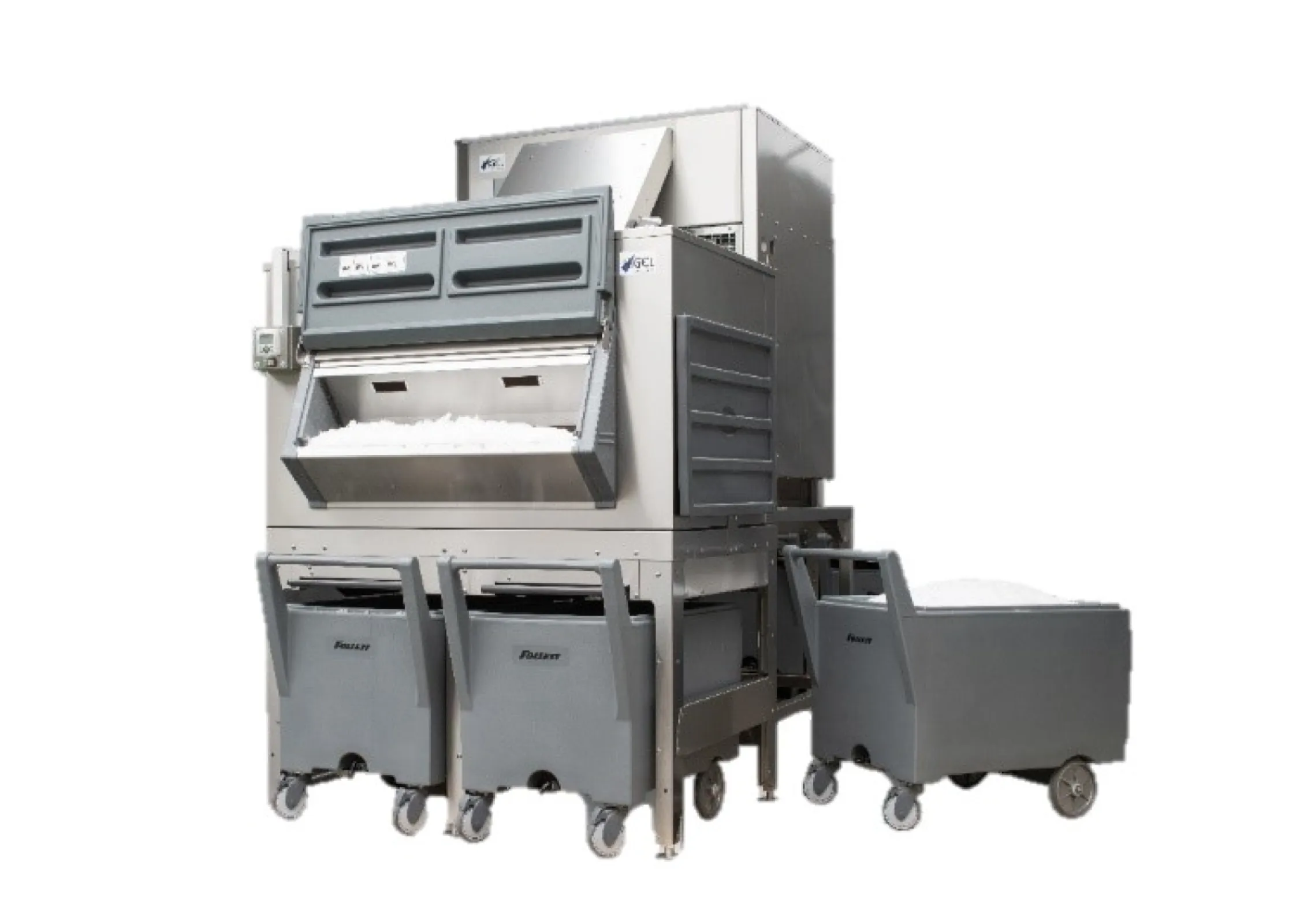 HEC 3000 with bin into carts