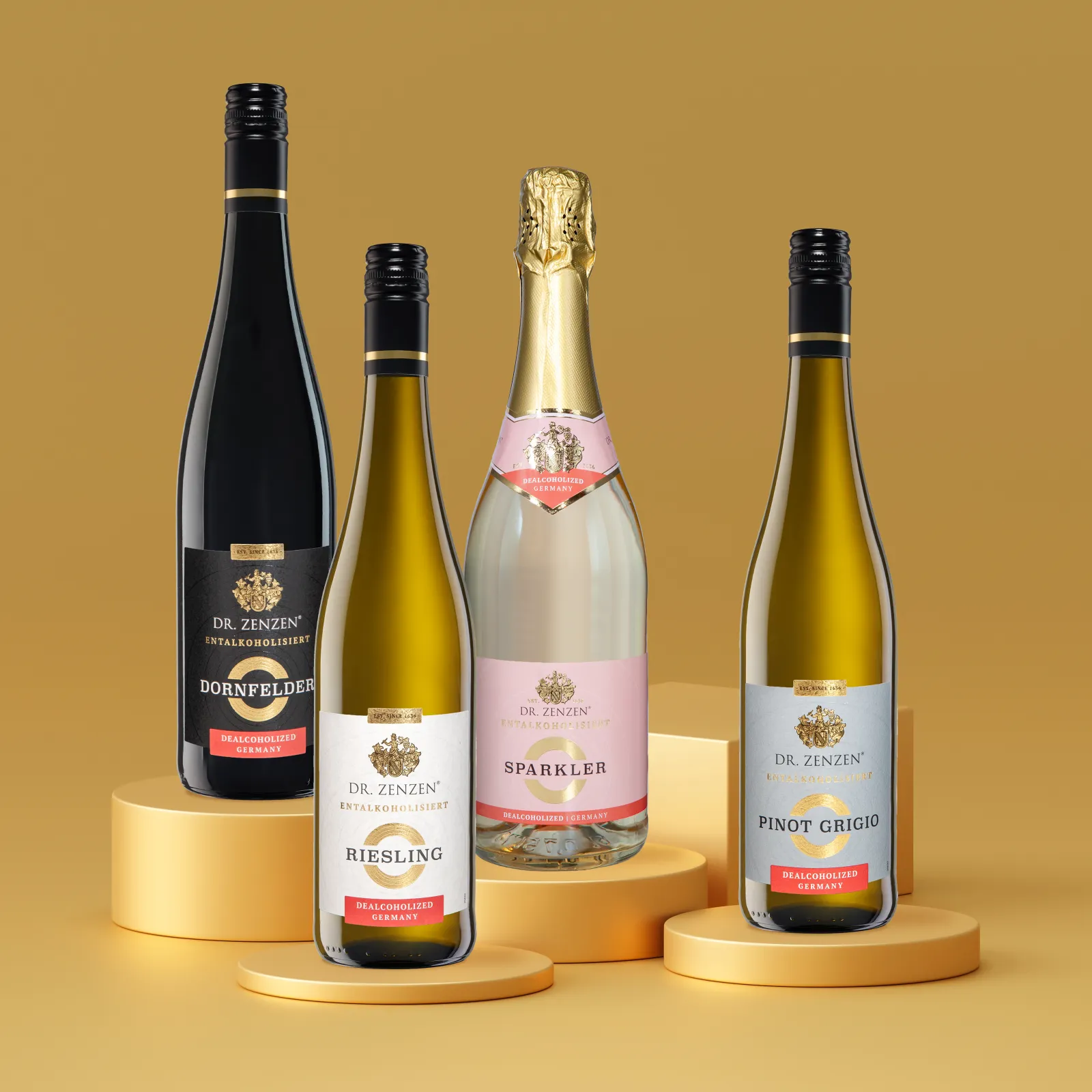 Dr. Zenzen® Dealcoholized – After a long search and tasting, these wines meet our idea of quality and taste. We have deliberately chosen German grape varieties, as the fine interplay of aromas, especially in dealcoholized products, contributes decisively to the taste experience. Dr. Zenzen® Dealcoholized – After a long search and tasting, these wines meet our idea of quality and taste. We have deliberately chosen German grape varieties, as the fine interplay of aromas, especially in dealcoholized products, contributes decisively to the taste experience.