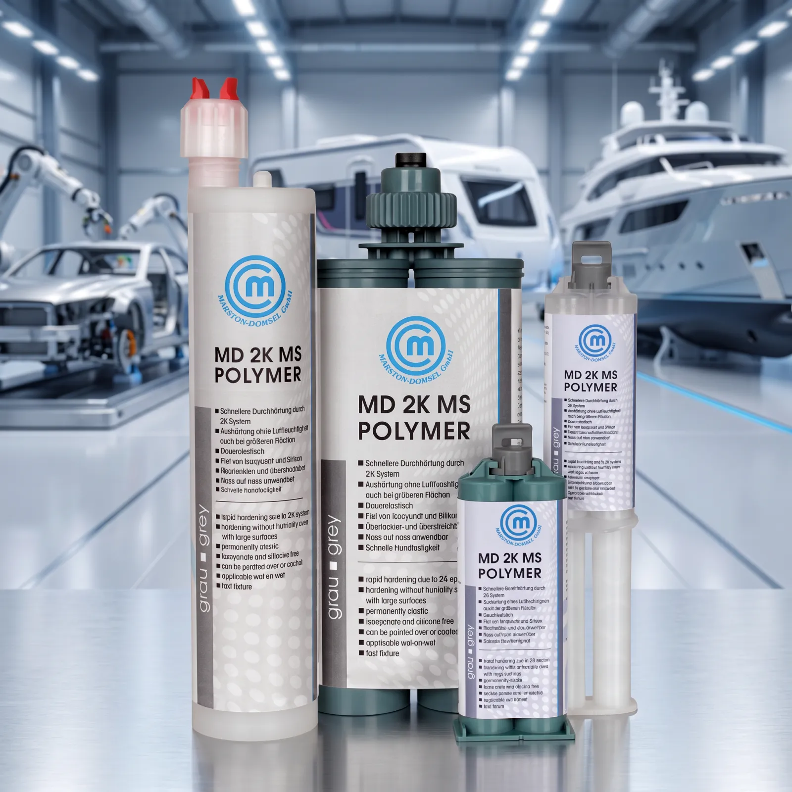 MD 2K MS Polymer is available in white, grey, black and clear