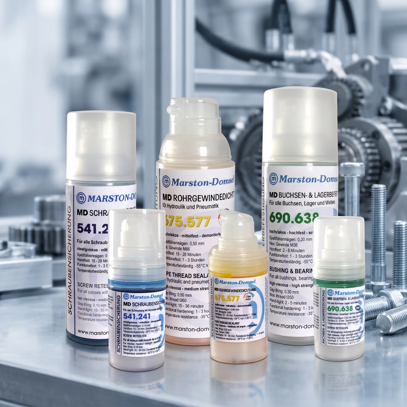 Advantages of anaerobic adhesives in a pump dispenser:  Precise application, one-handed operation, clean application without dripping, Excellent emptying of residual product, long shelf life, 360° application