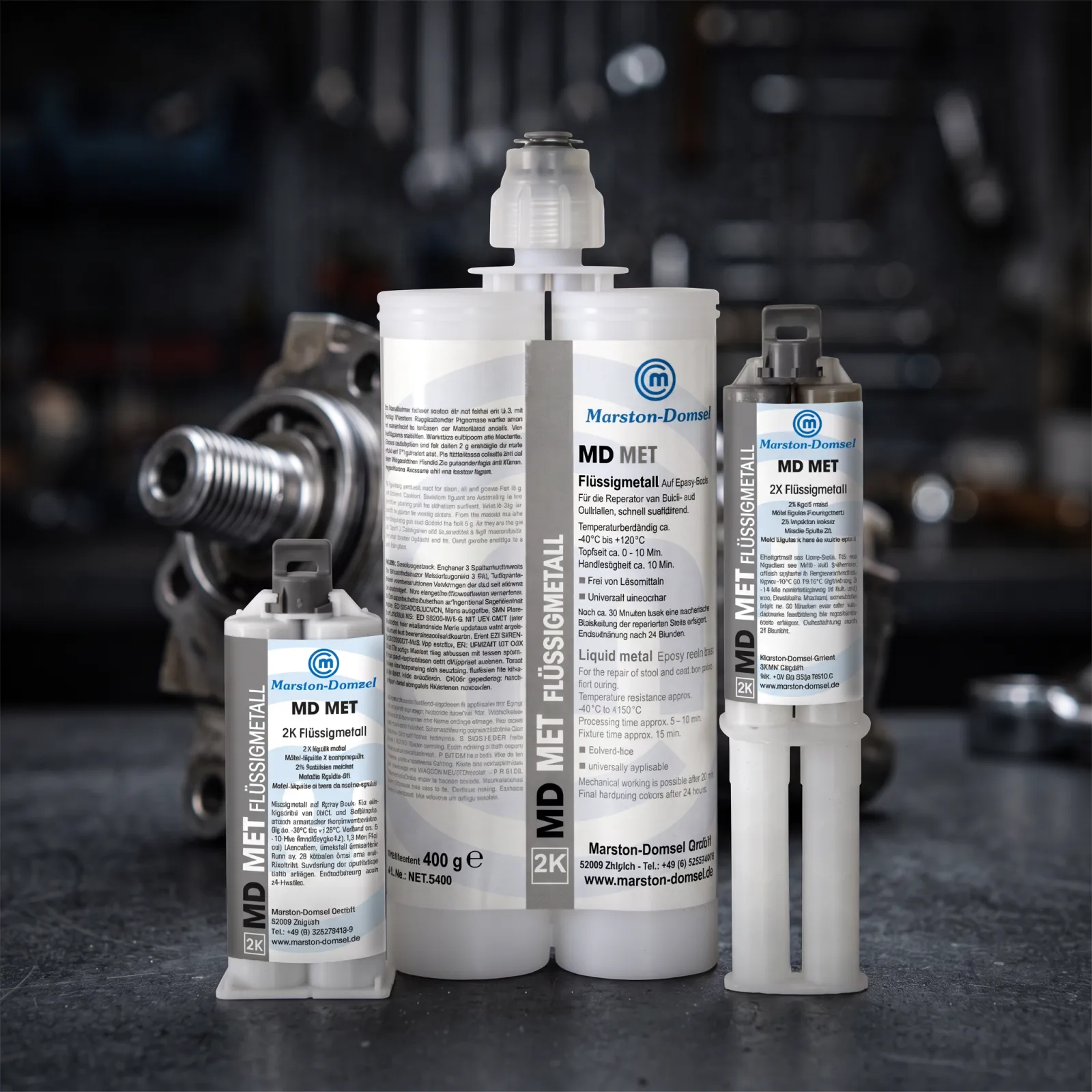 Marston-Domsel MET –  two-component, epoxy resin-based liquid metal for quick repairs