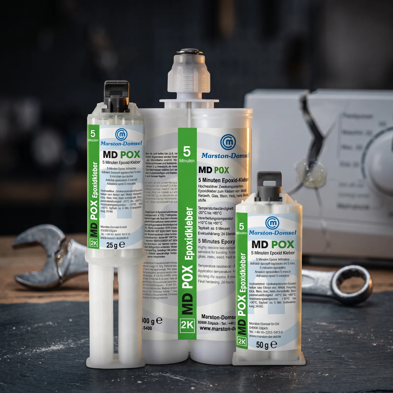 Marston-Domsel POX - highly reactive two-component epoxy resin adhesive for extremely strong bonds in a wide range of applications.