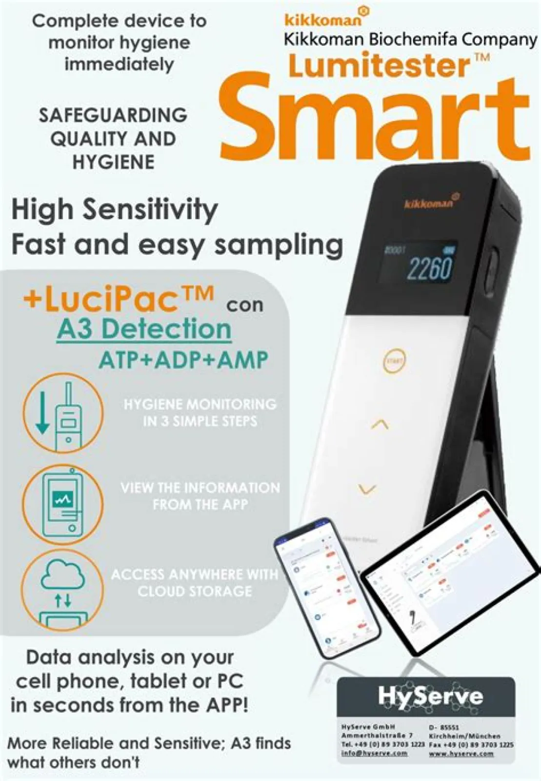 Hyserve - Lumitester ATP + ADP + AMP