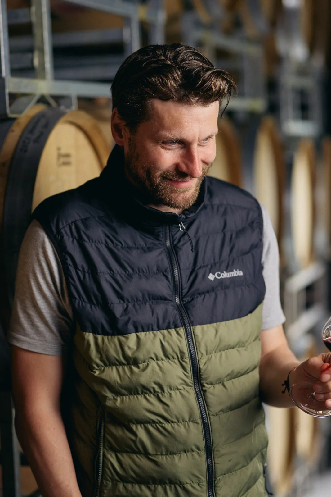 Winemaker and Owner Alex Pflüger tasting his wines