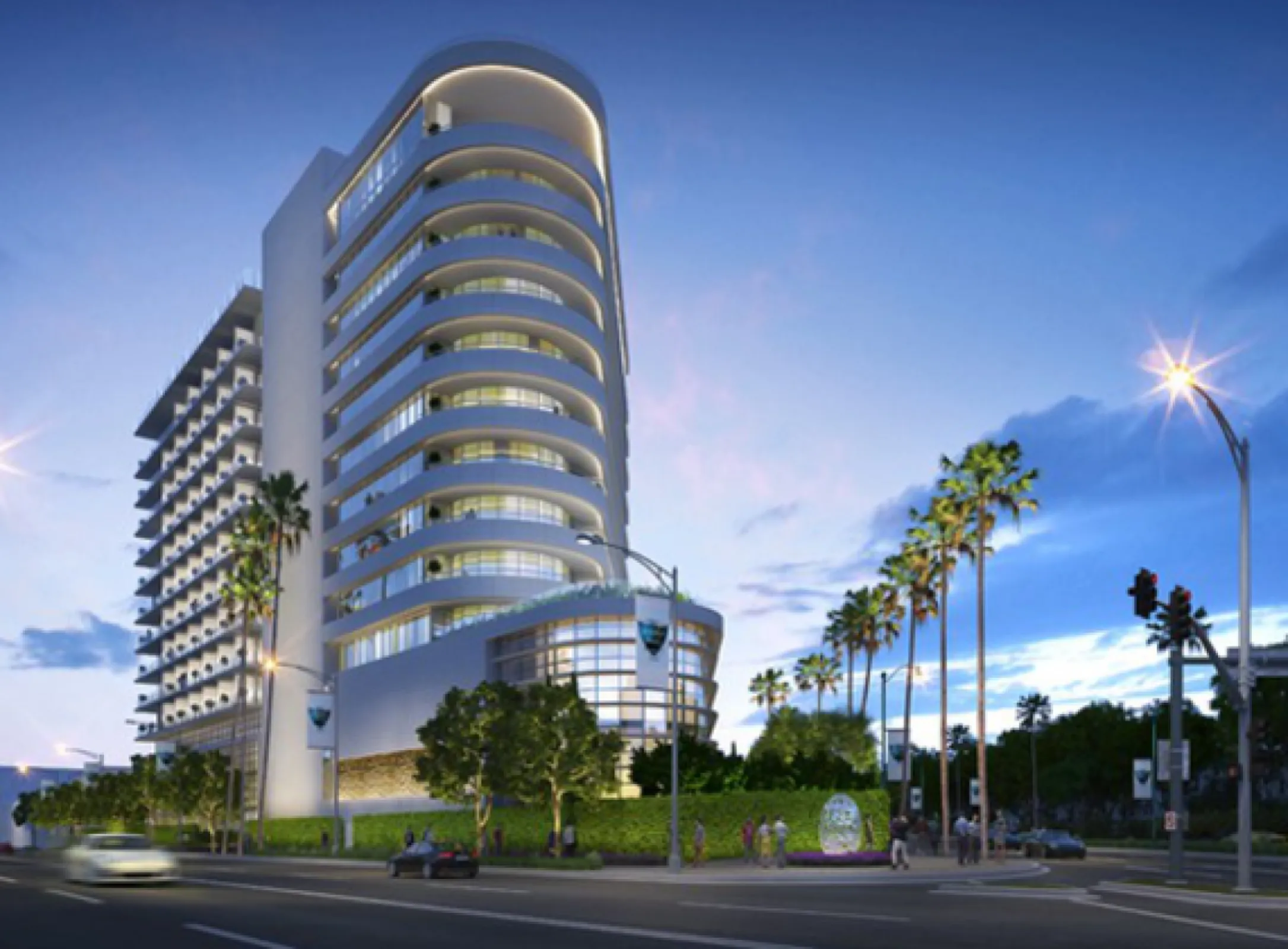 For the "Waldorf Astoria", a luxurious Californian hotel with oversized balconies, PohlCon supplied stacked straight and offset top and bottom of anchor channels JTA. ©Gensler