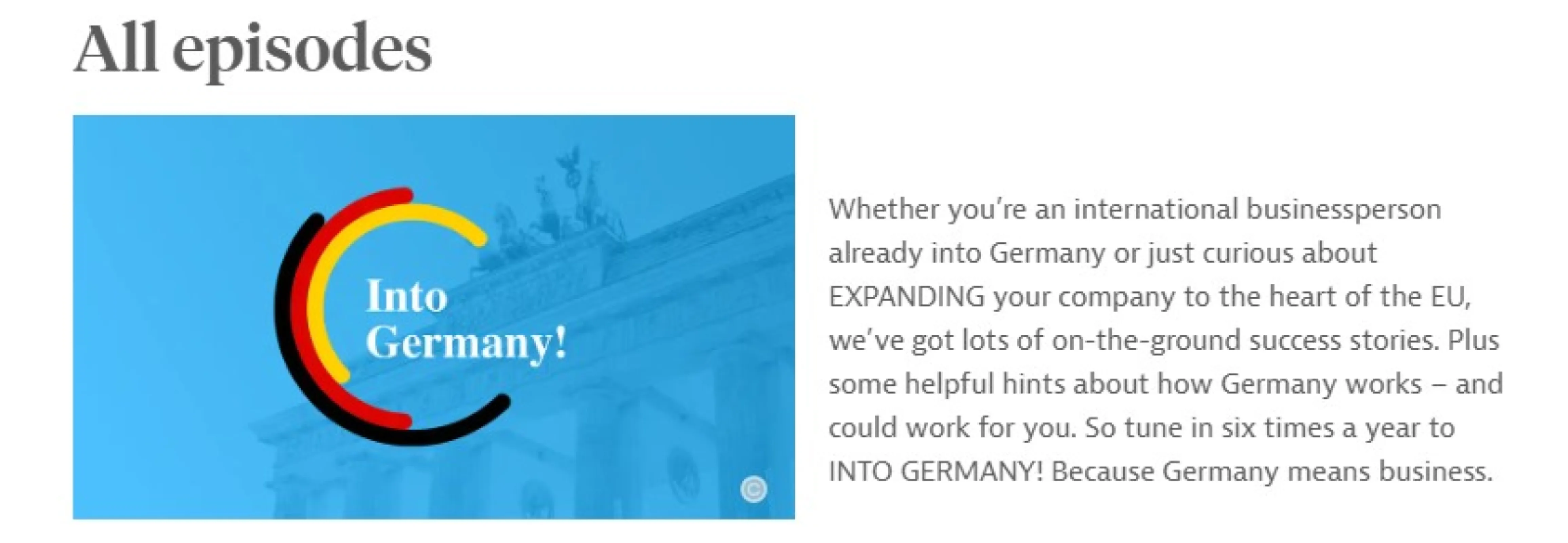 INTO GERMANY! The German business podcast