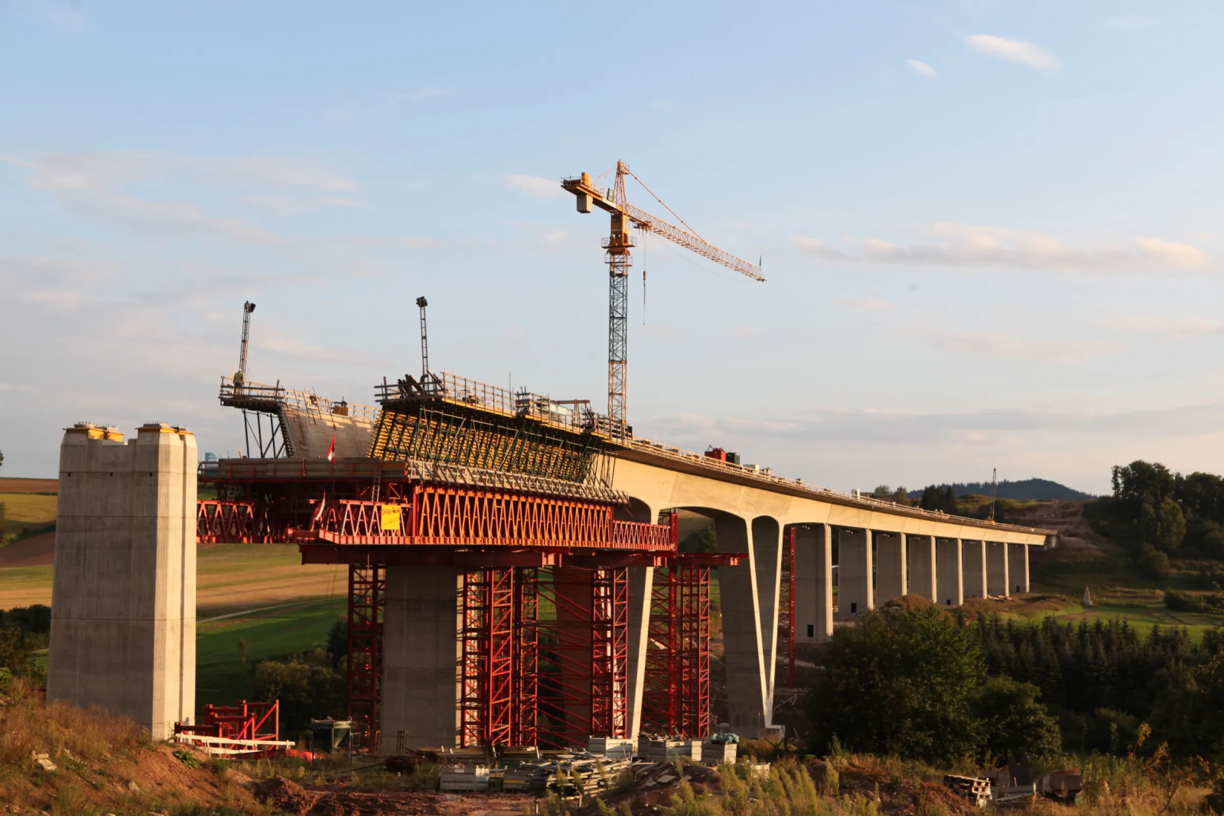 Reference project, highspeed railway bridge building, total length = 614 m