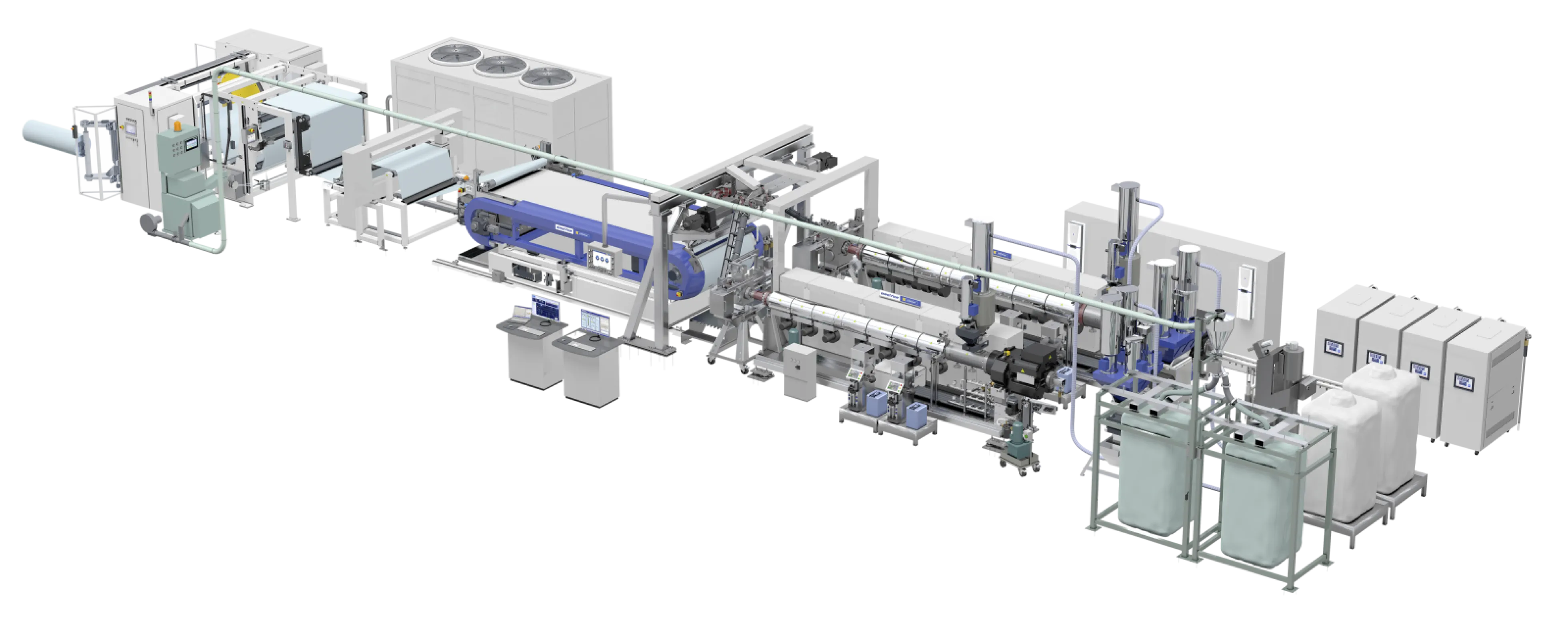 Extrusion lines for encapsulation film out of EVA, POE, EPE