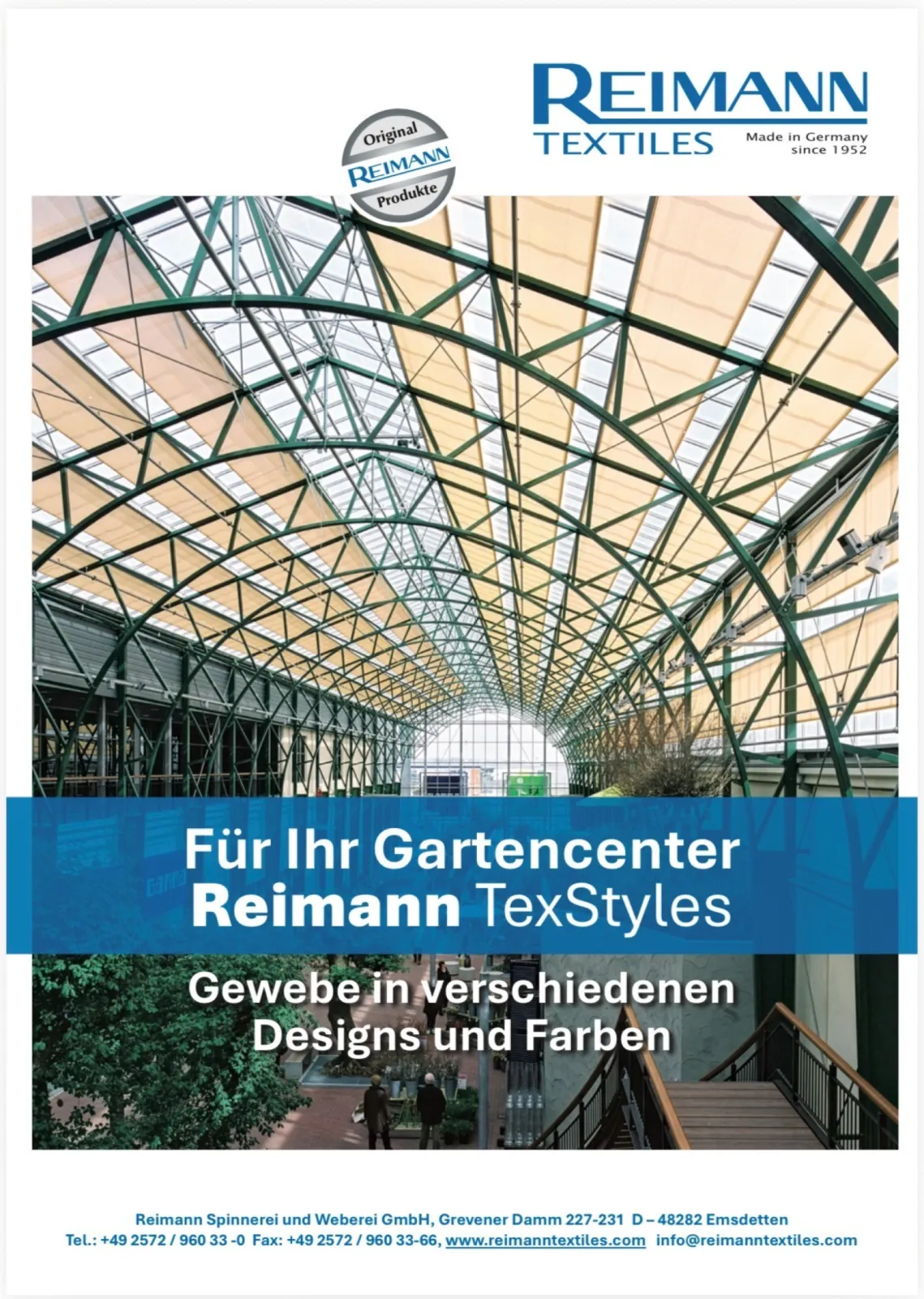 For her garden centre, Reimann Texstyles –  fabrics in a variety of designs and colours
