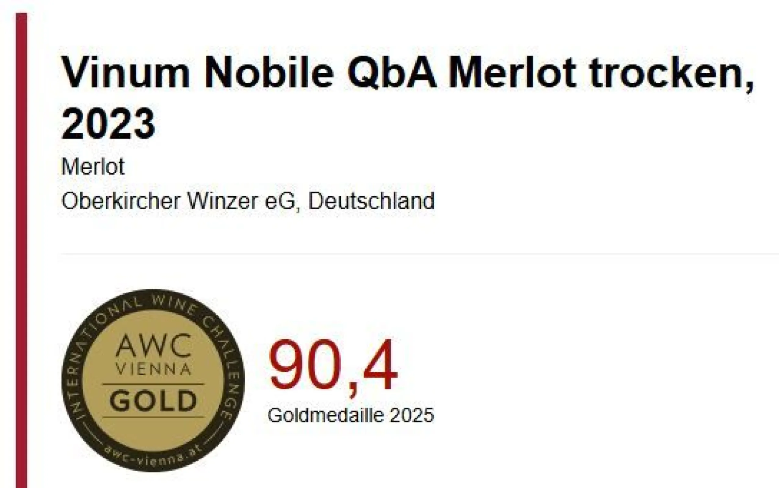 Last year's edition was awarded a gold medal at AWC Vienna