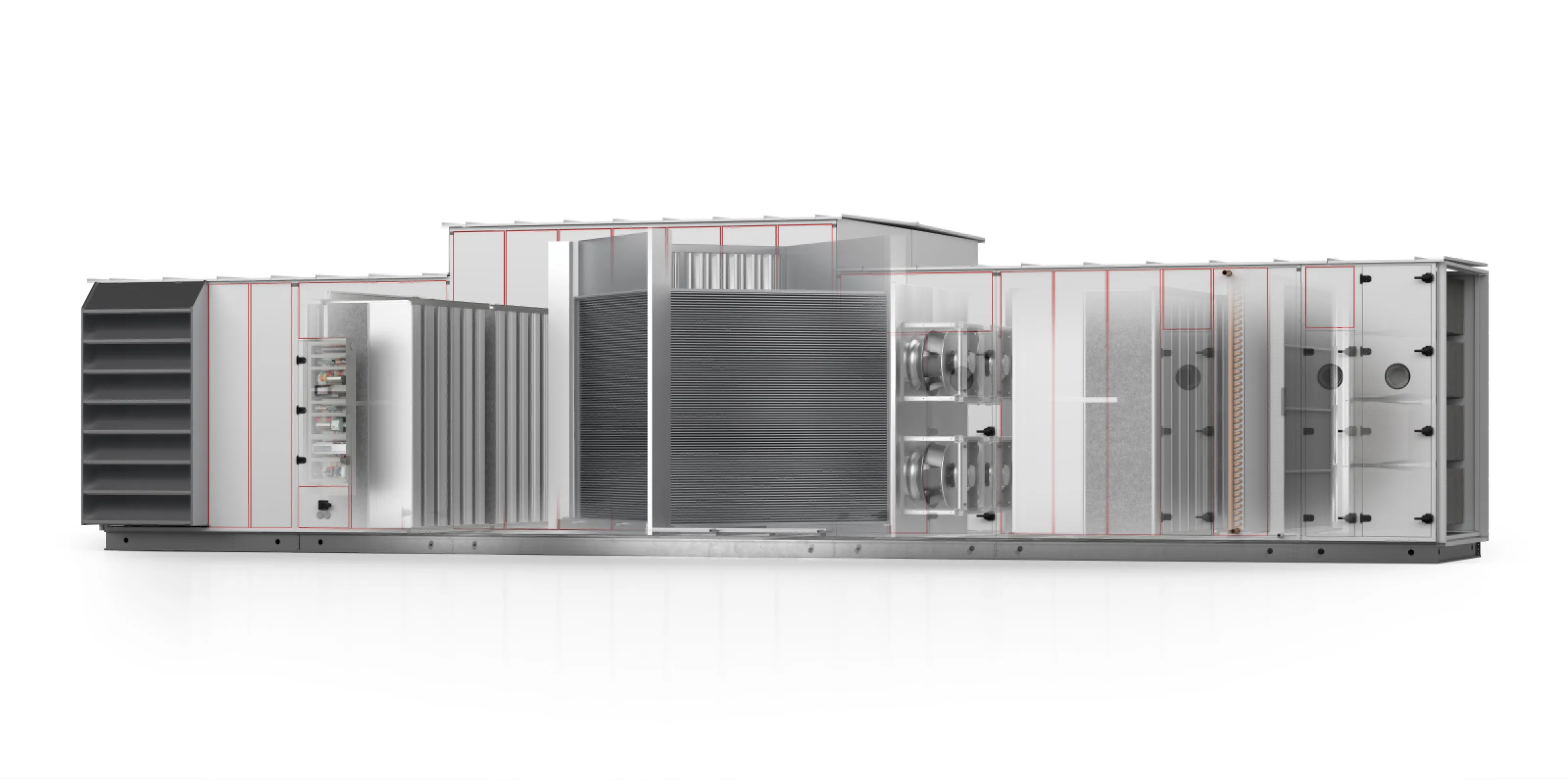 Supply and exhaust air handling unit with a high-efficiency plate heat exchanger.