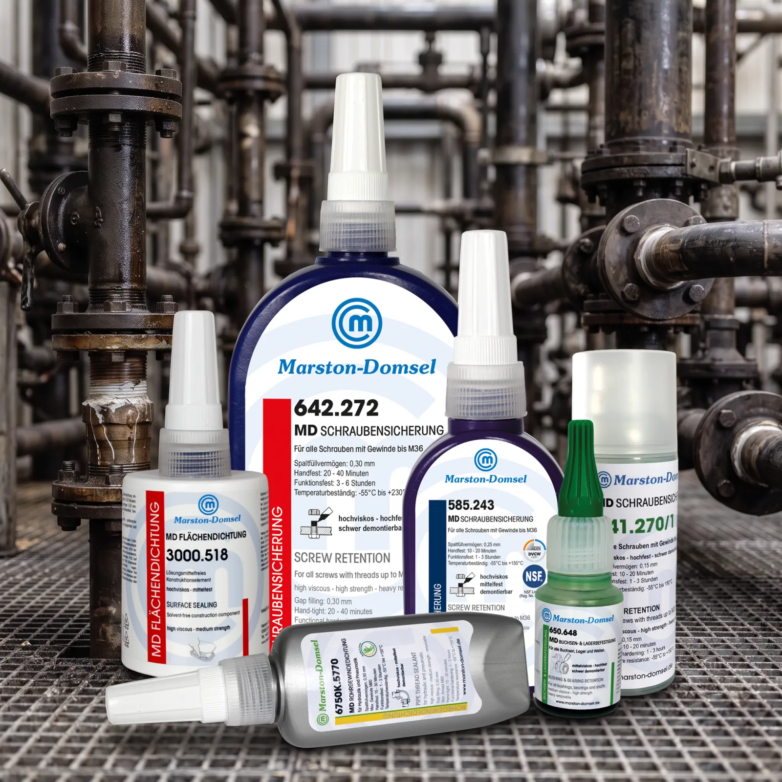 Anaerobic adhesives and sealants are single-component liquid polymers that remain liquid when exposed to air. They only cure once oxygen is completely excluded and there is simultaneous contact with metal – making them ideal for threads. Anaerobic adhesives and sealants are single-component liquid polymers that remain liquid when exposed to air. They only cure once oxygen is completely excluded and there is simultaneous contact with metal – making them ideal for threads.
