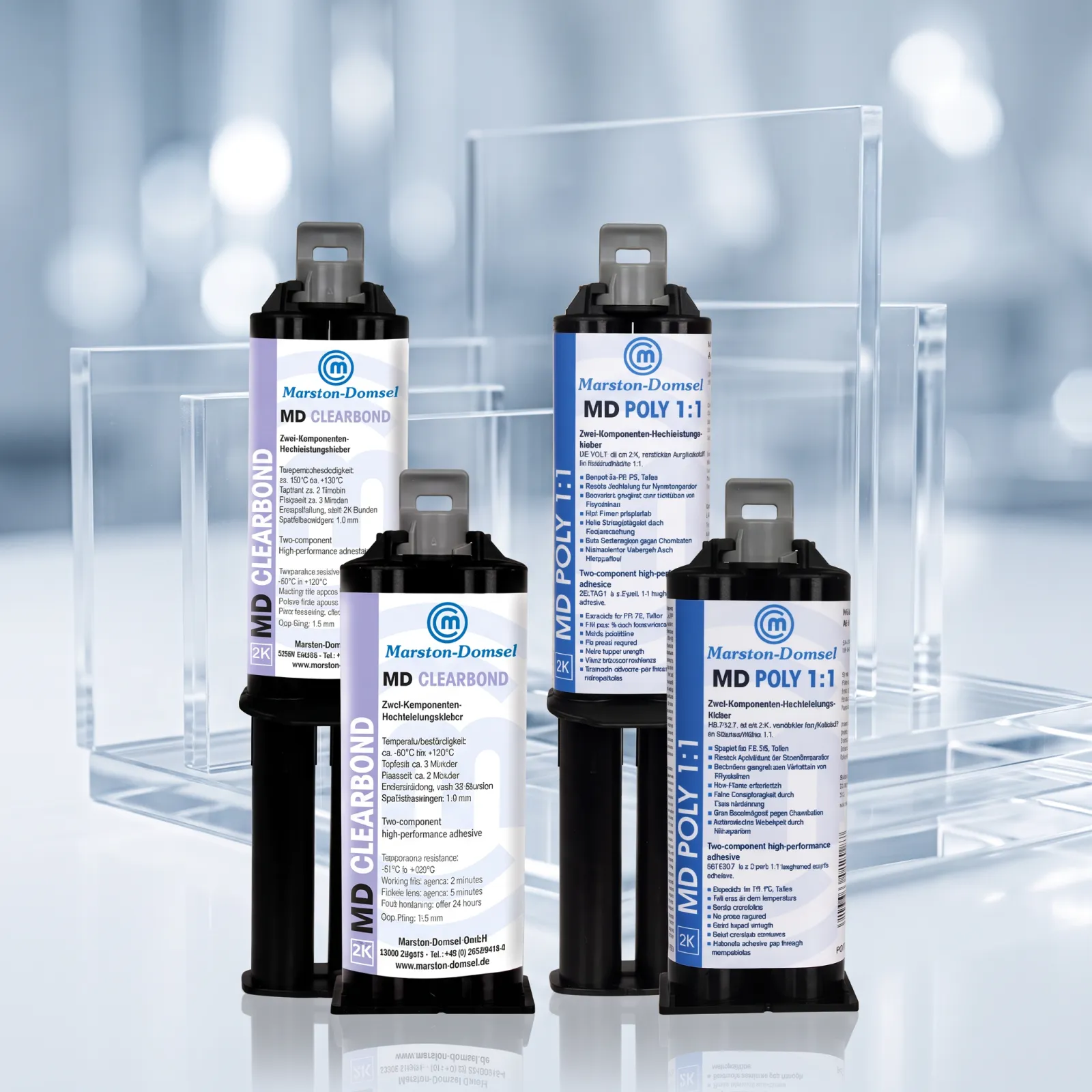 Marston-Domsel - Clearbond _  highly advanced, crystal-clear, two-component, high-performance acrylate-based adhesive (methyl methacrylate/MMA) / Poly - high-performance two-component acrylate