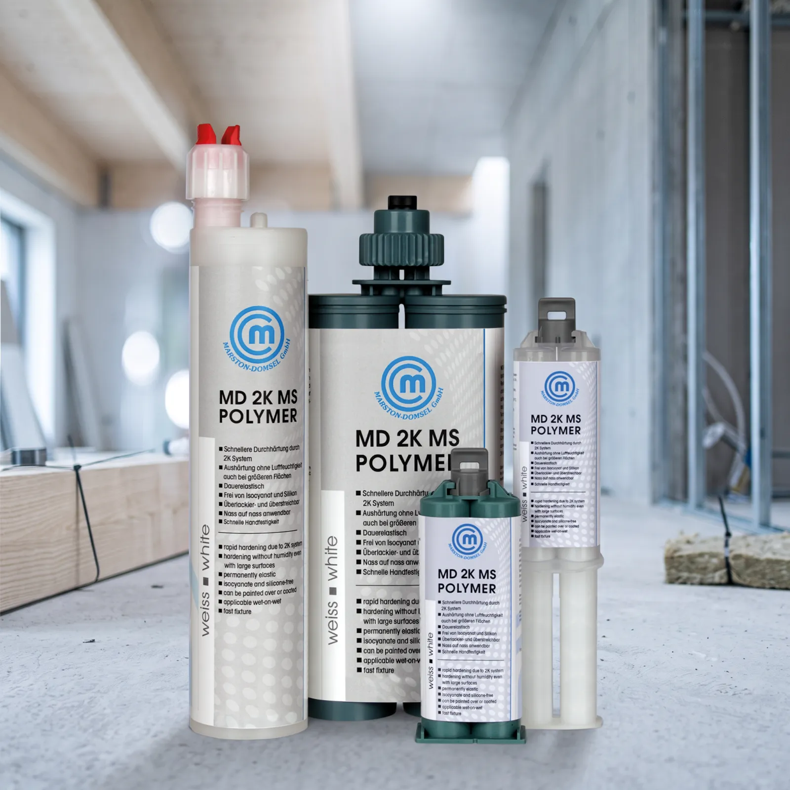 MD MS 2K Polymer by Marston-Domsel is an elastic 2K adhesive and sealant. Thanks to moisture-independent curing, it sets extremely fast, bridges wide gaps, and bonds without primer to metal or plastic – ideal for vehicle construction.