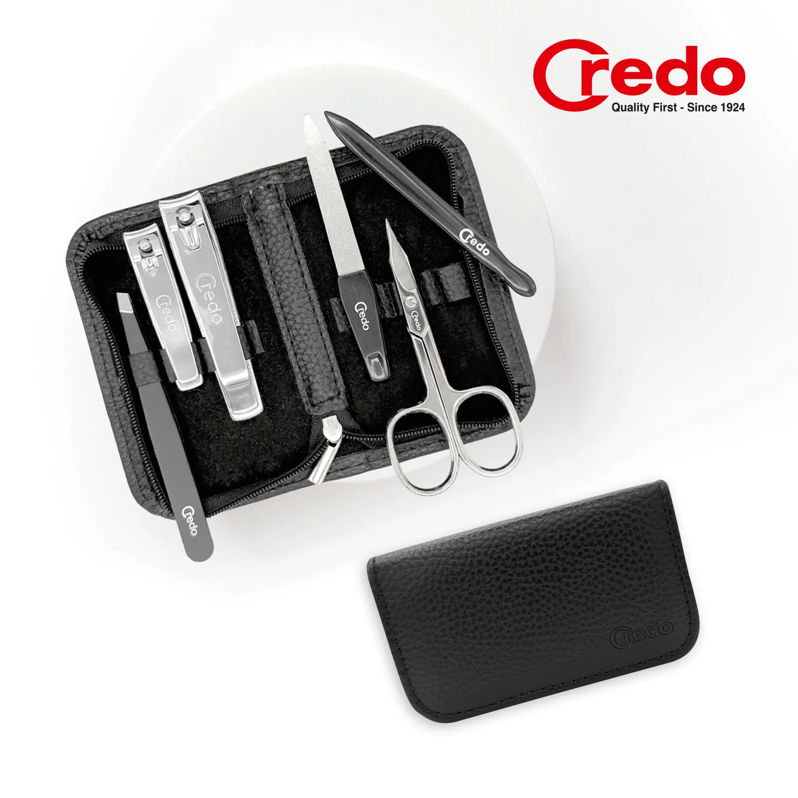 Beauty travel case, 6 pieces, black