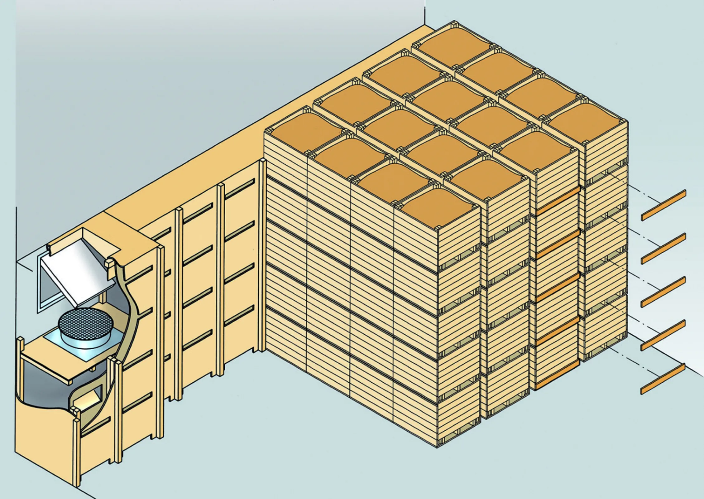Forced ventilation "Letter box"