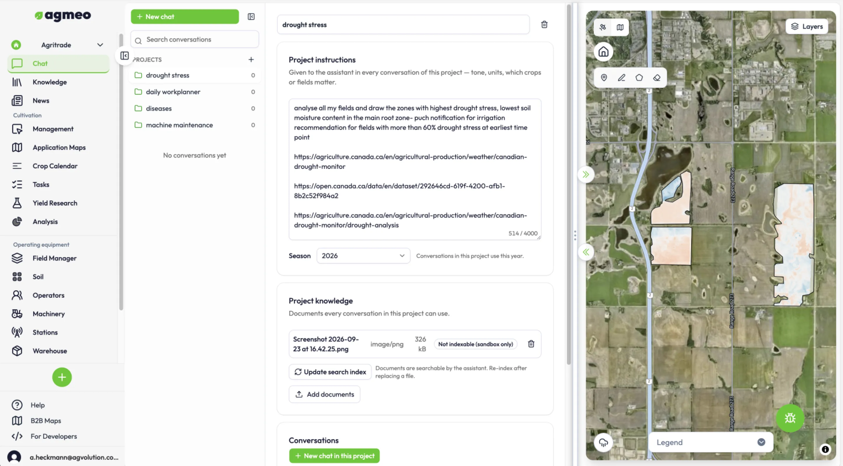 run your farms and fields by specific projects, accumulate all knowledge, data and local monitoring.