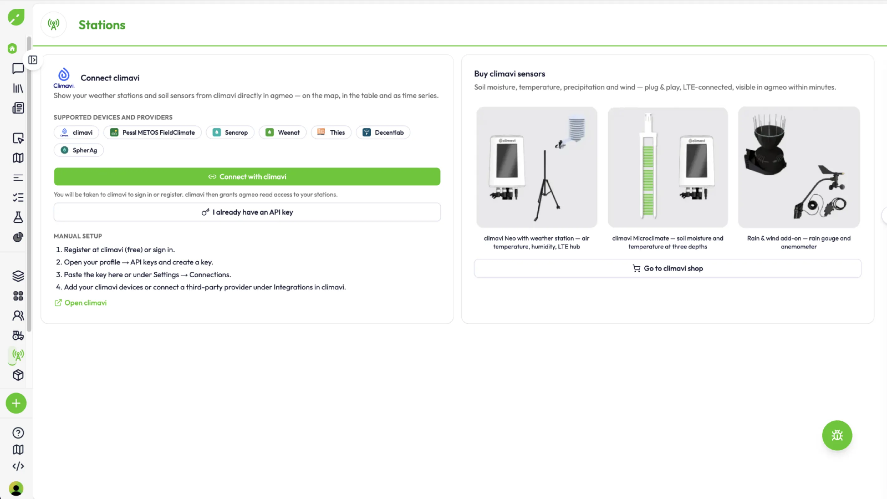 integrate your existing weather stations or save money and buy a climavi sensor- for all Red Deer vistors we provide a 30 % discount on climavi devices!
