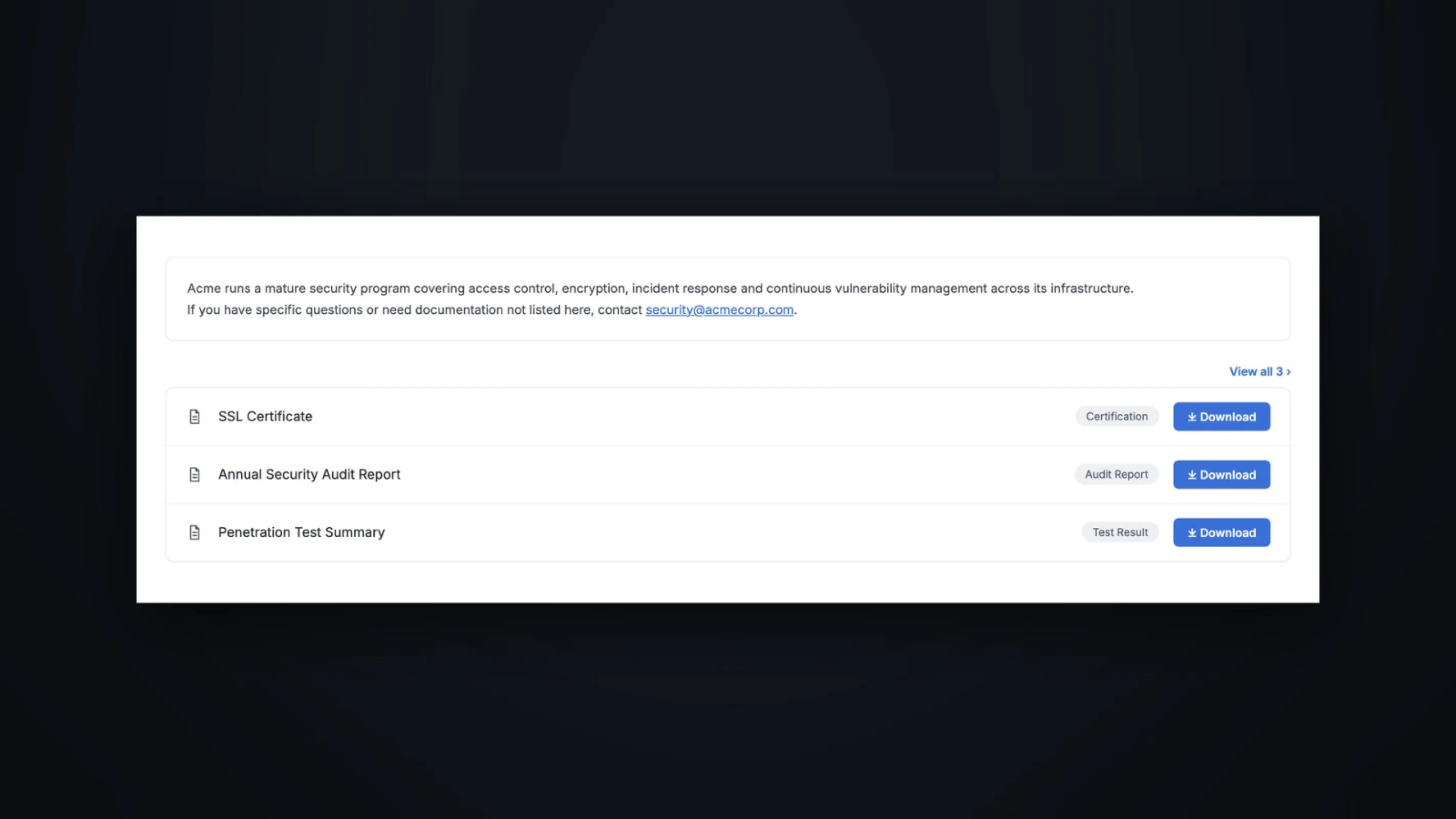Certificates and Documents on Request