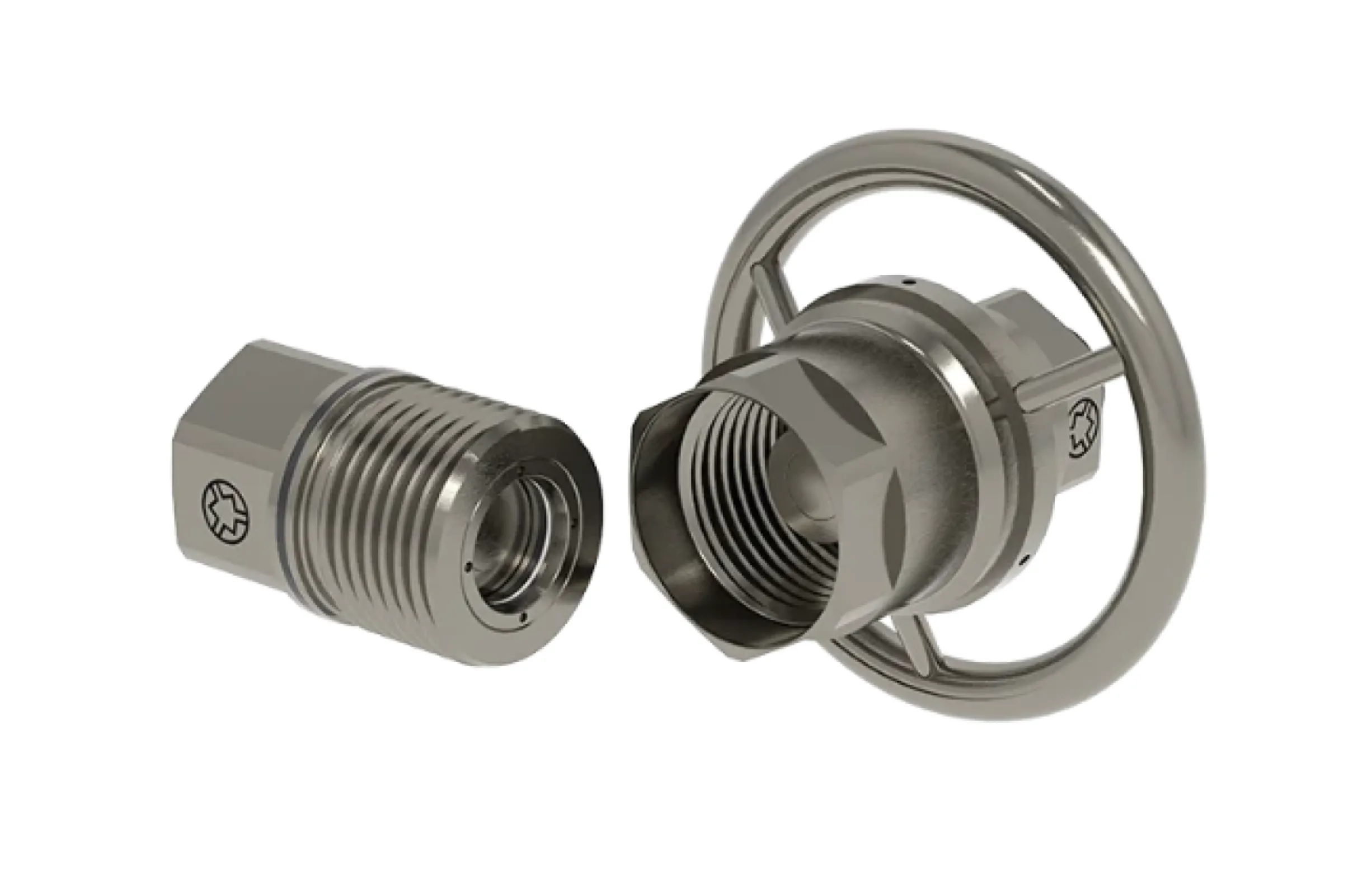 Clean break screw-type coupling for hydraulic applications