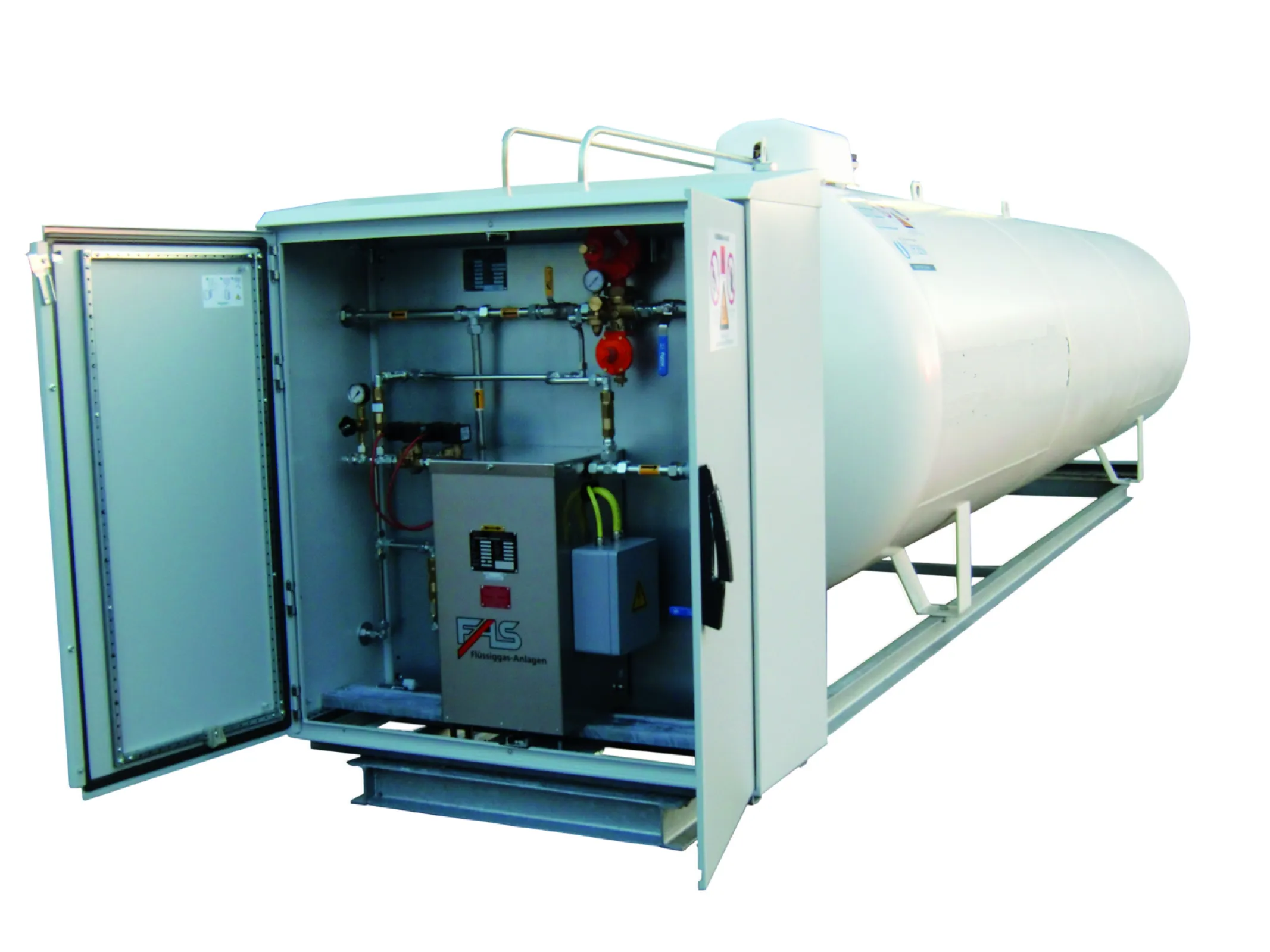 Vaporizer compact skid unit including storage tank - "plug & play" solution