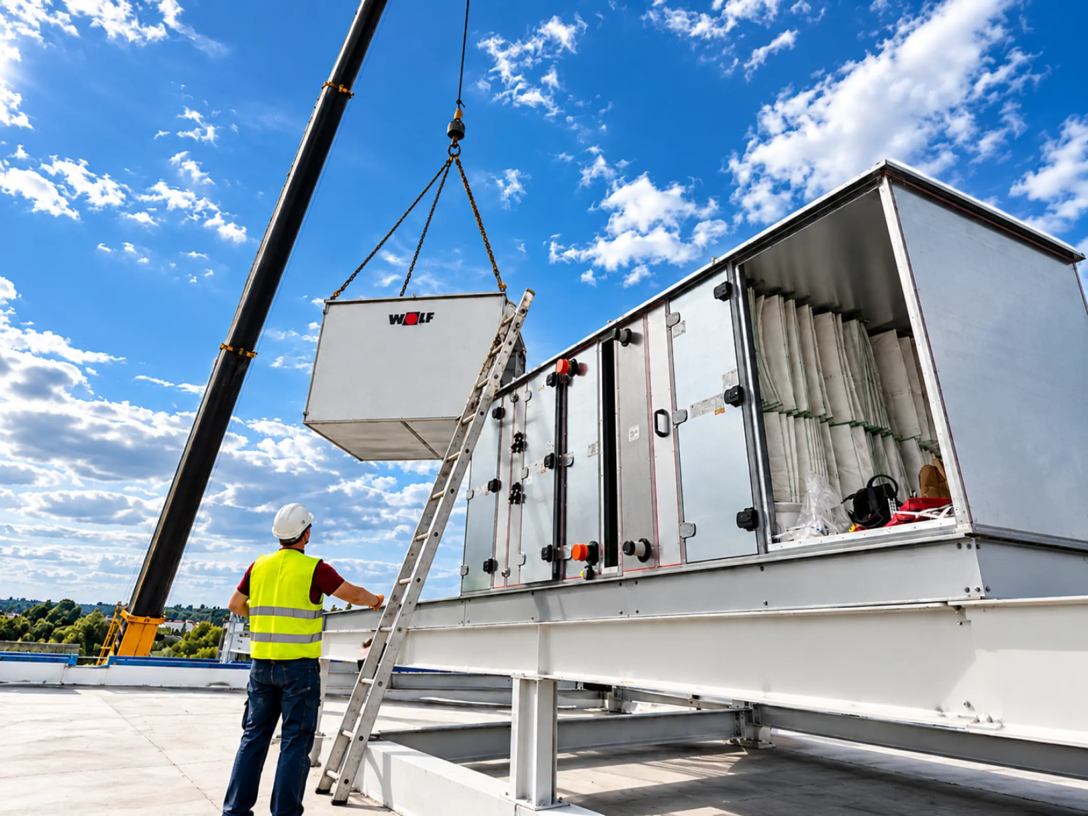 Installation of so called “Easy Lifting” AHUs