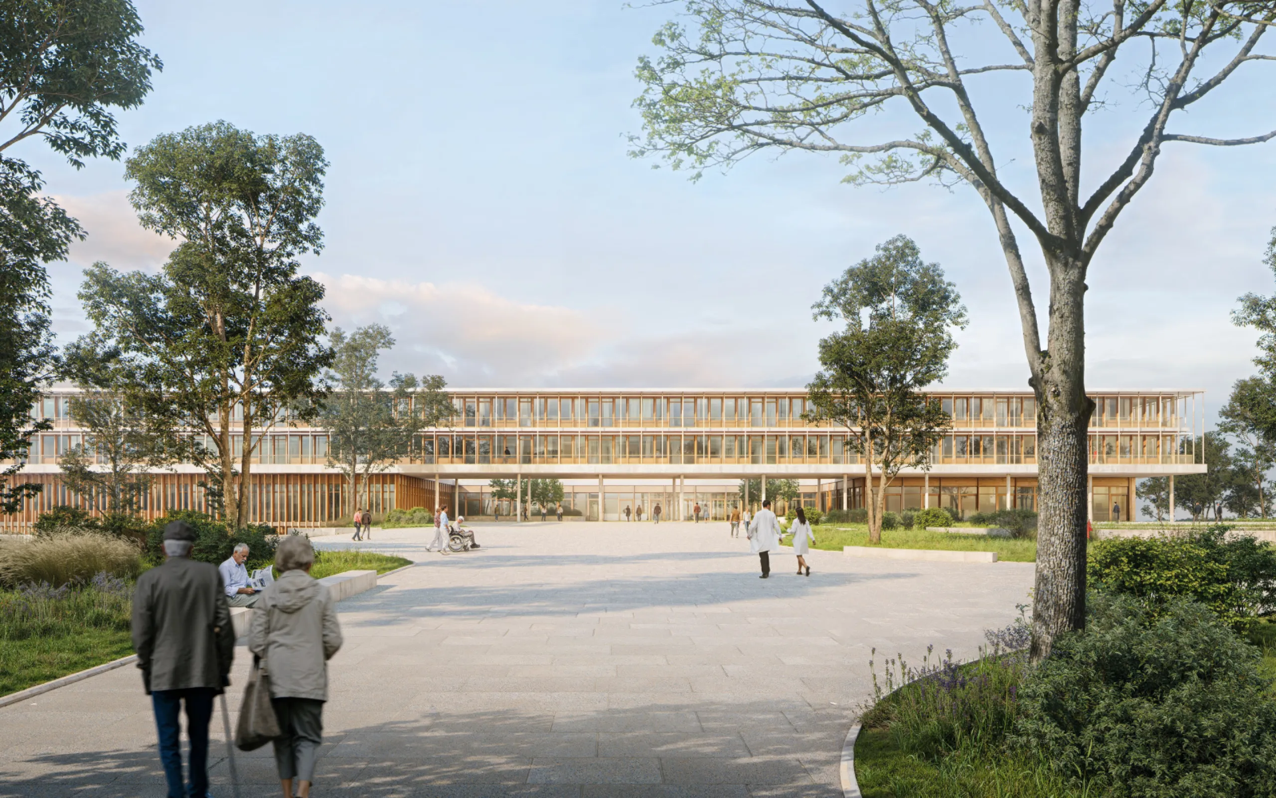 Vizualisation of Central Clinic in Diepholz, Germany ©LUDES Architekten