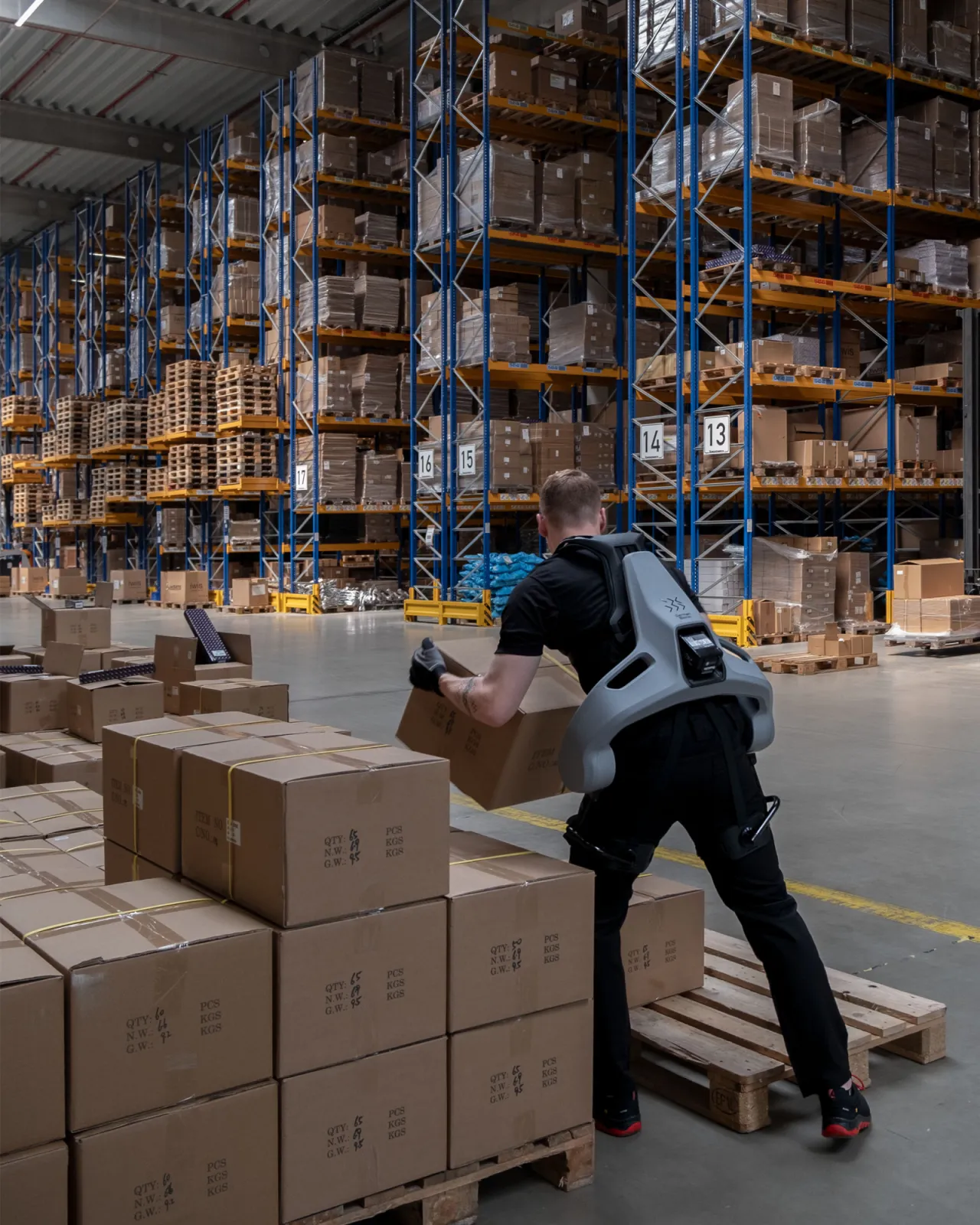 EXIA: AI-powered exoskeleton assistance for warehouse operations.