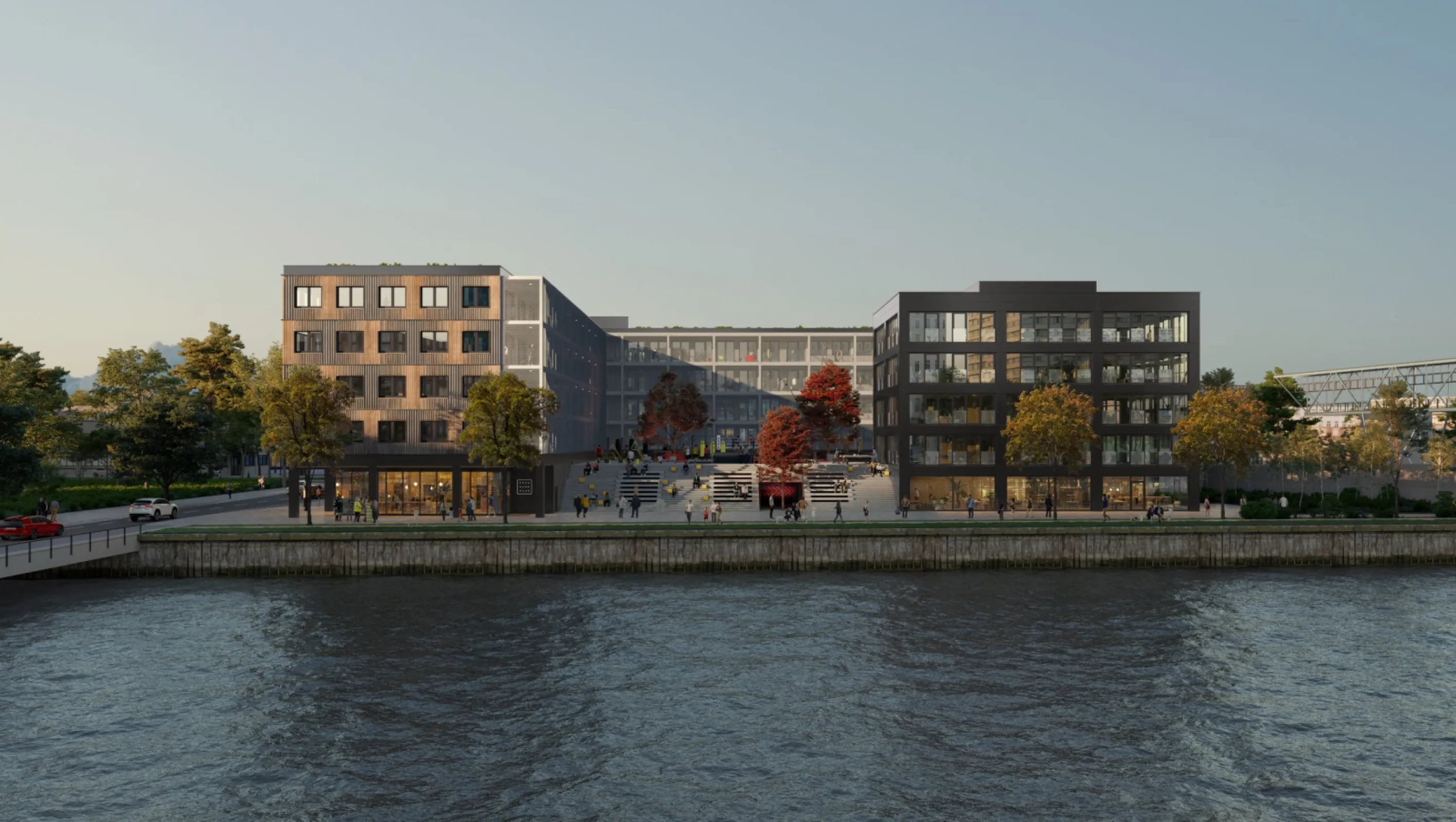 ROCKYWOOD, Offenbach am Main – the “Playground” with boxing ring, sports equipment and open access galleries.