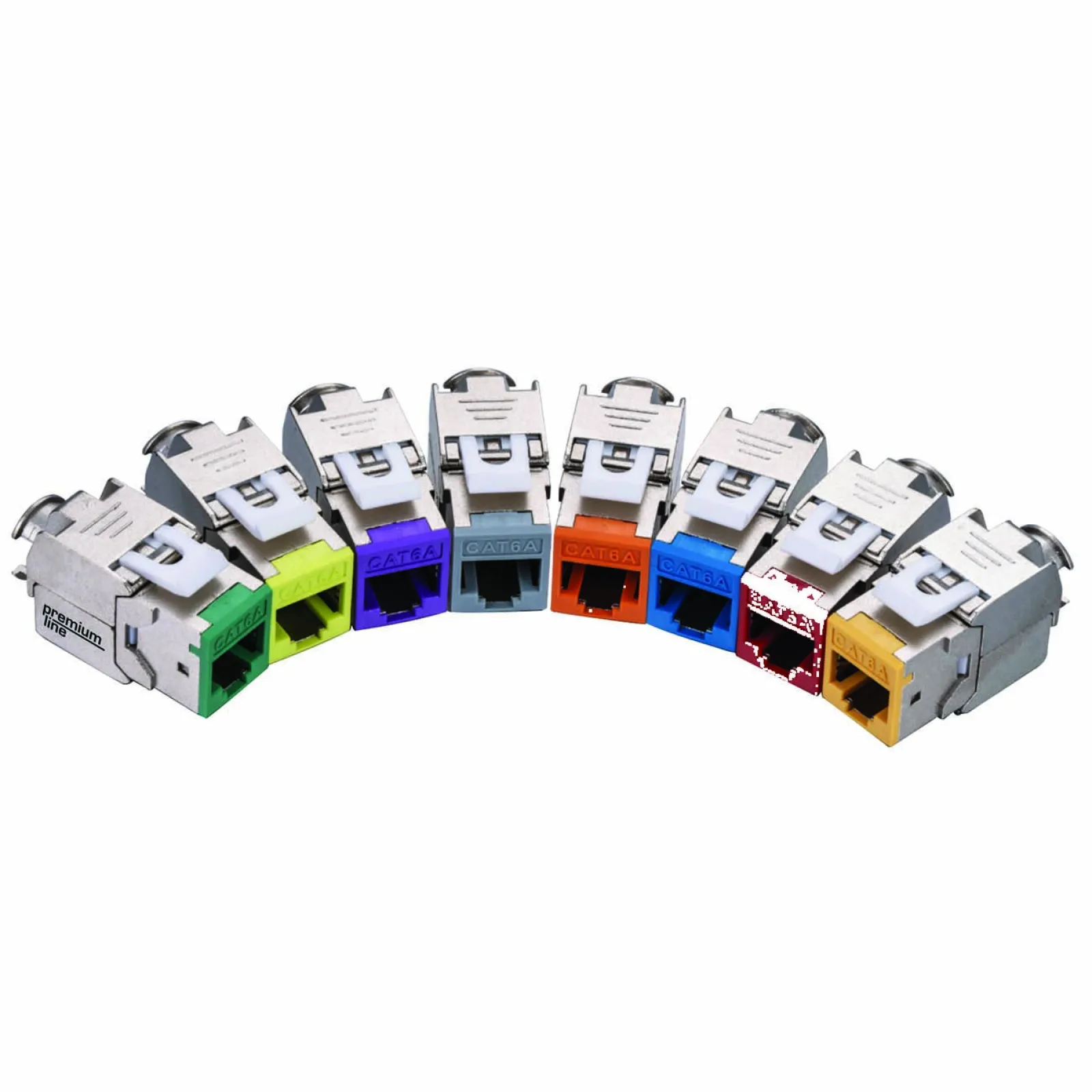 Category 6A 180 ° Shielded Die-casting Keystone Jack with color-coding