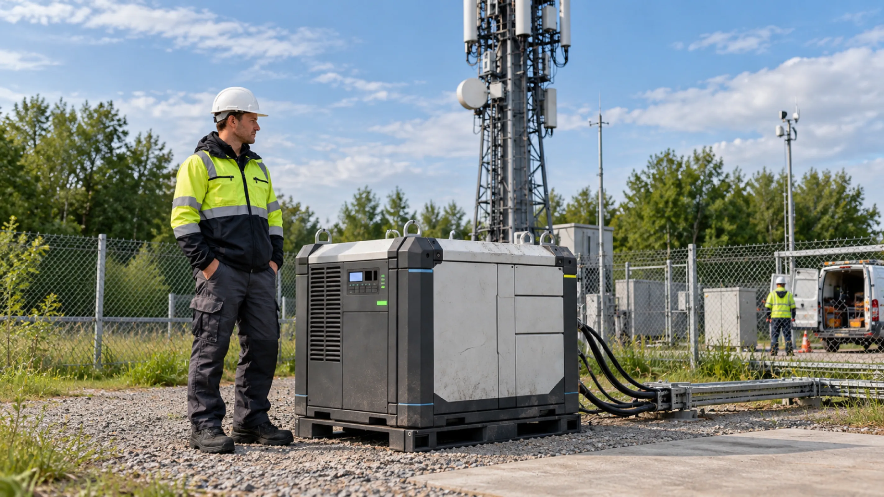 Mobile power supply for remote infrastructure.