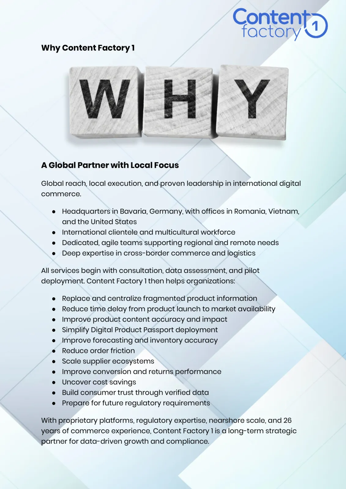 Global expertise. Local execution. Measurable results